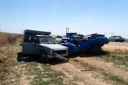 تصادف دو وانت بار در محور کلاله به مراوه تپه/تصاویر