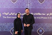 پدرام کریمی و همسر در حال زدن واکسن ایرانی کرونا /عکس