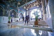 غبارروبی حرم مطهر امام حسین (ع) /گزارش تصویری