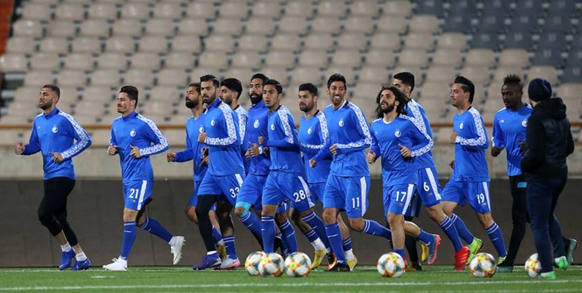 تمرین سبک استقلال پیش از بازی با الدوحیل