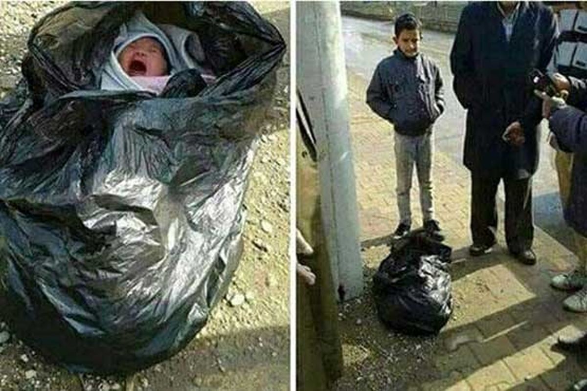 نوزادان رها شده در مقابل بیمارستان +عکس 