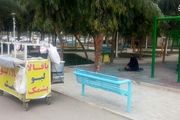 نماز اول وقت کاسب دوره‌گرد/ عکس