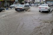 خیابان آزادی شهر قدس به دریاچه آزادی تبدیل شد