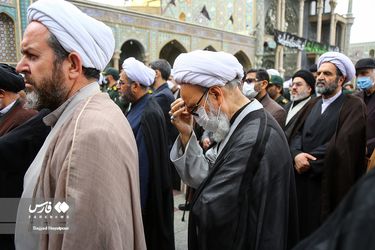 تشییع همسر آیت‌الله جوادی آملی در قم/گزارش تصویری