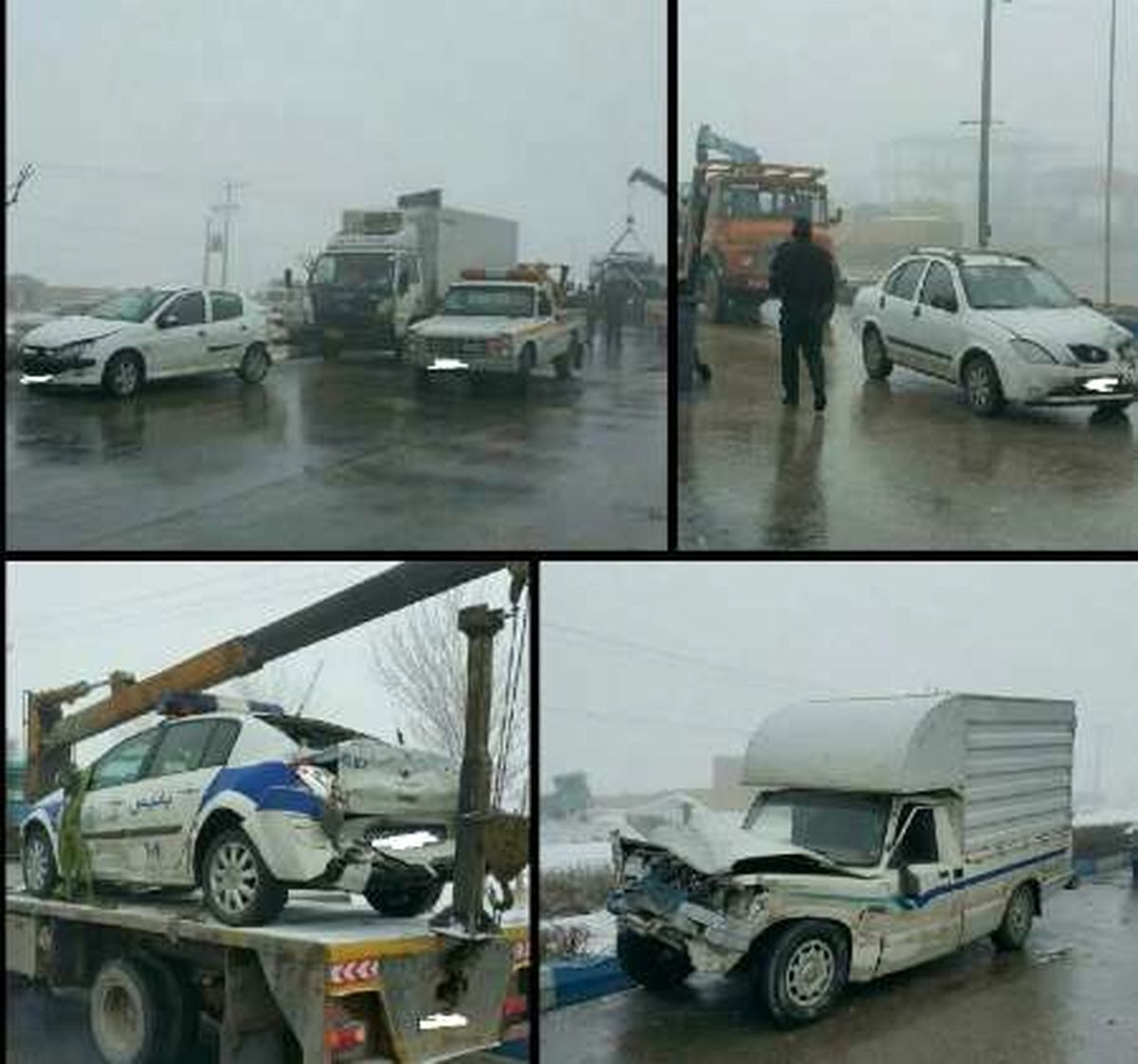 وقوع 3 تصادف زنجیره ای در قوچان 