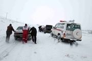 کولاک در تاراز سرنشینان خودروها را گرفتار کرد
